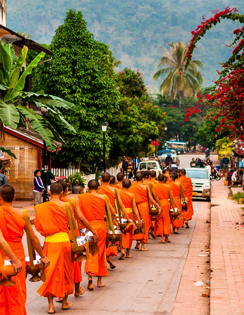 Monniken in Luang Prabang