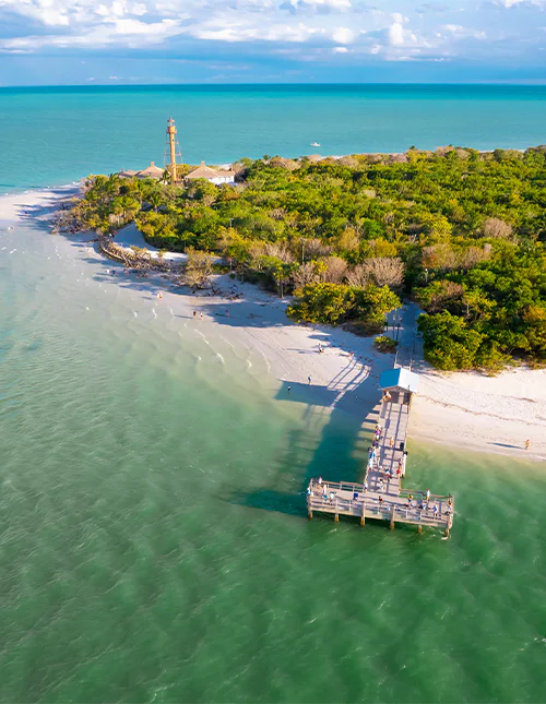 Zandstrand op Sanibel Island