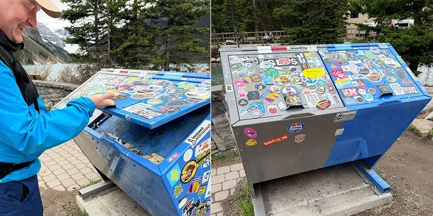 berenbestendige afvalbakken in de Canadese Rockies