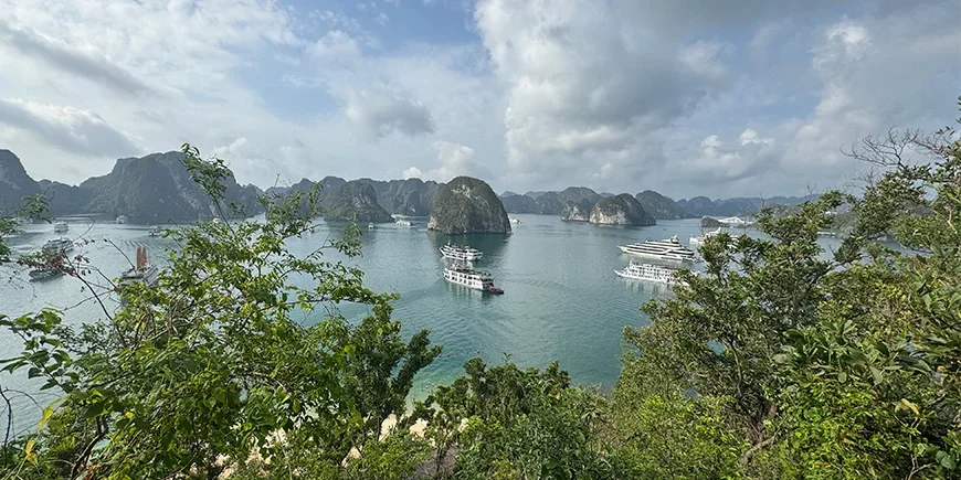 Uitzicht over de Ha Long-baai vanaf Ti Top-eiland