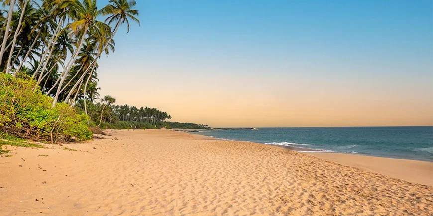 Prachtig licht op het strand van Negombo