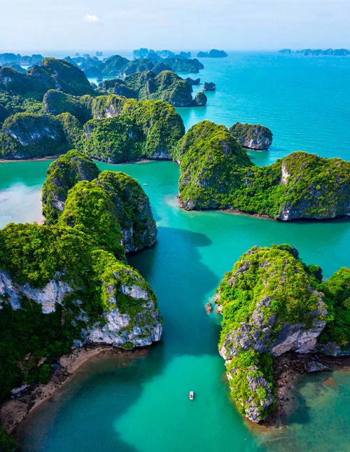 Uitzicht over de Ha Long baai in het noorden van Vietnam