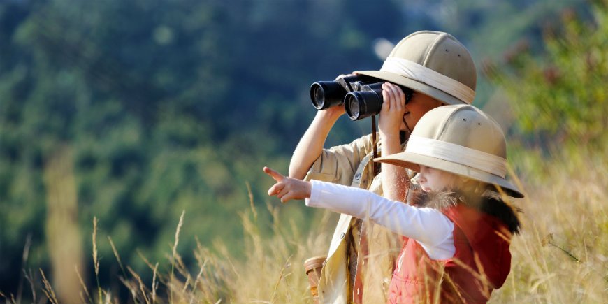 kinderen op safari