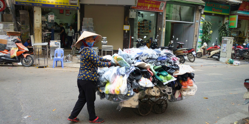 Fietsenhandelaar in Hanoi