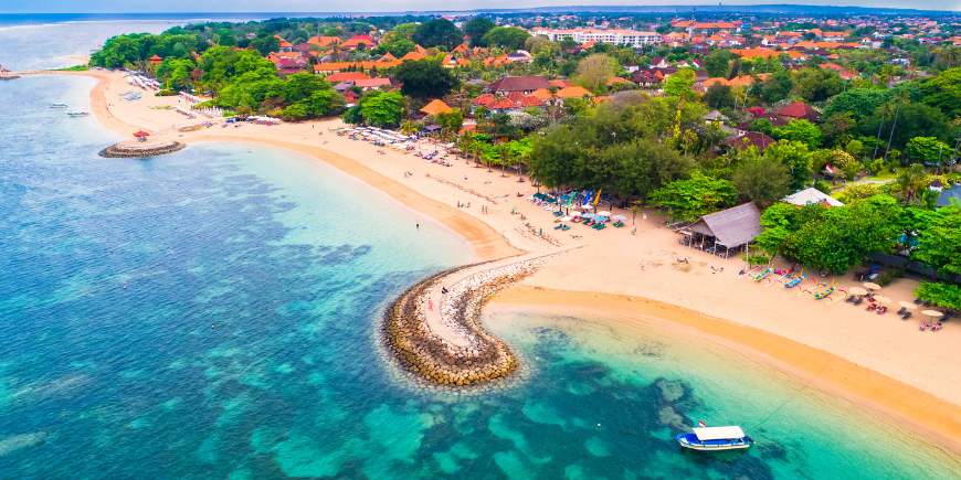 Luchtfoto van Sanur Beach