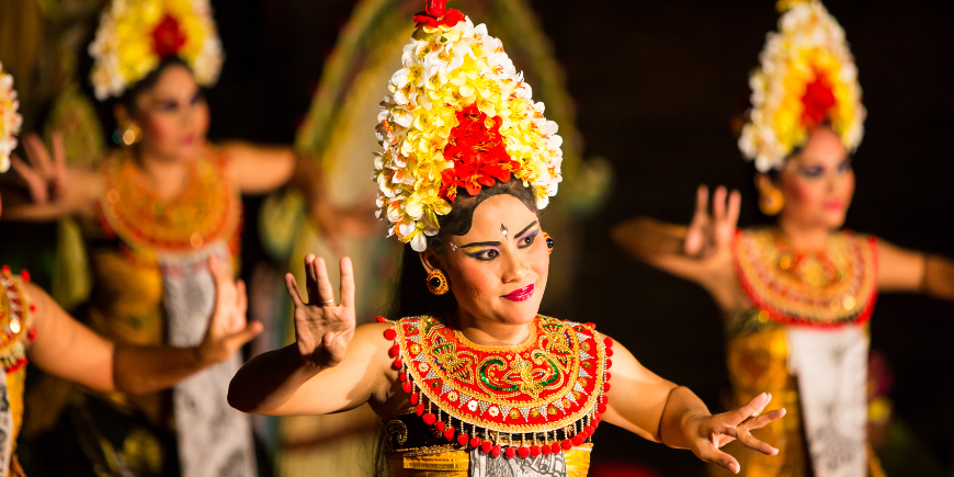 Traditionele legong dans in Ubud, Bali