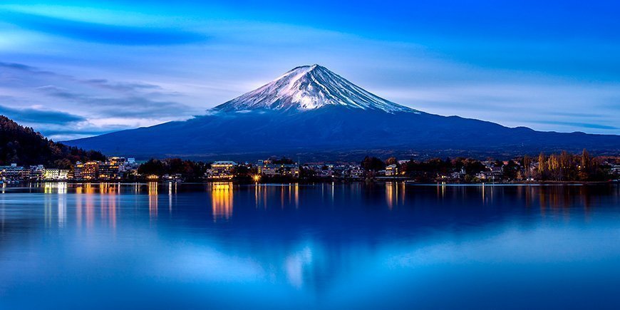 Uitzicht op Mount Fuji bij Shojiko