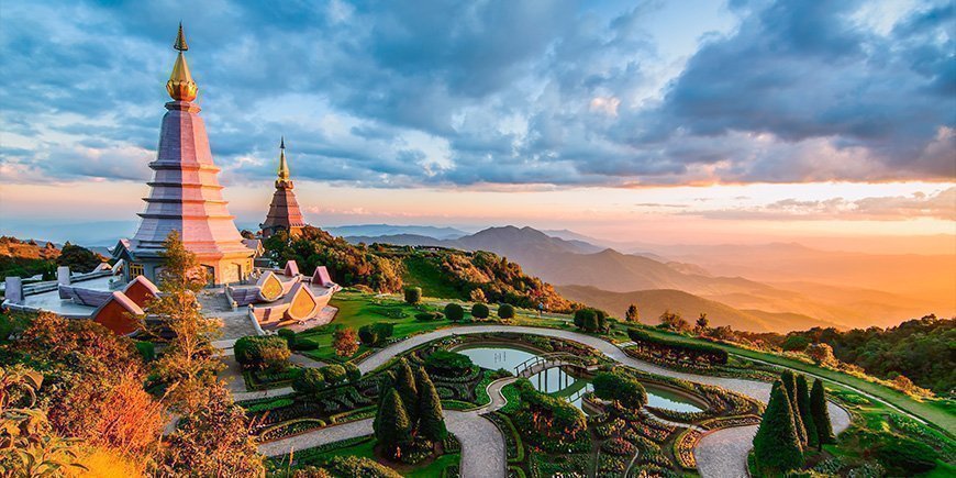 Pagode in Doi Inthanon Nationaal Park in Chiang Mai, Thailand