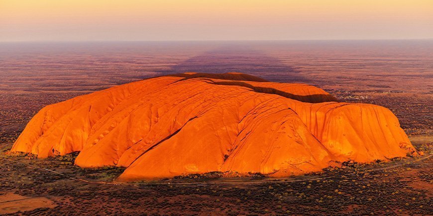 Uluru van bovenaf gezien