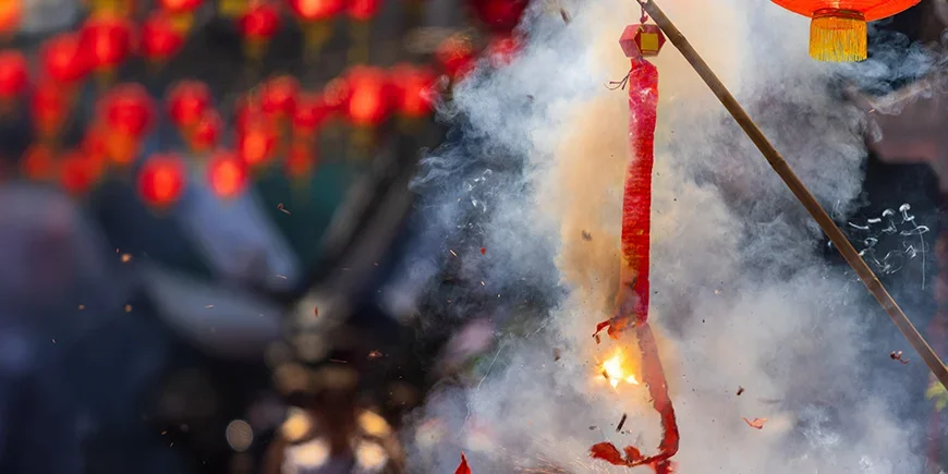 Vuurwerk tijdens Chinees nieuwjaar