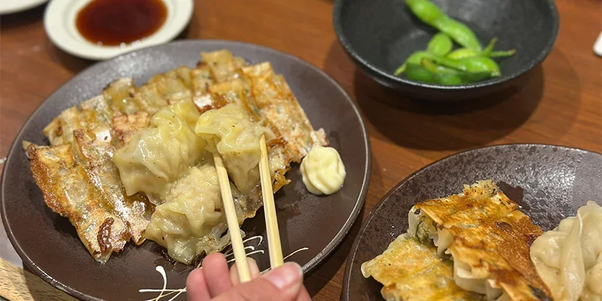 Gyoza uit een restaurant in Kyoto