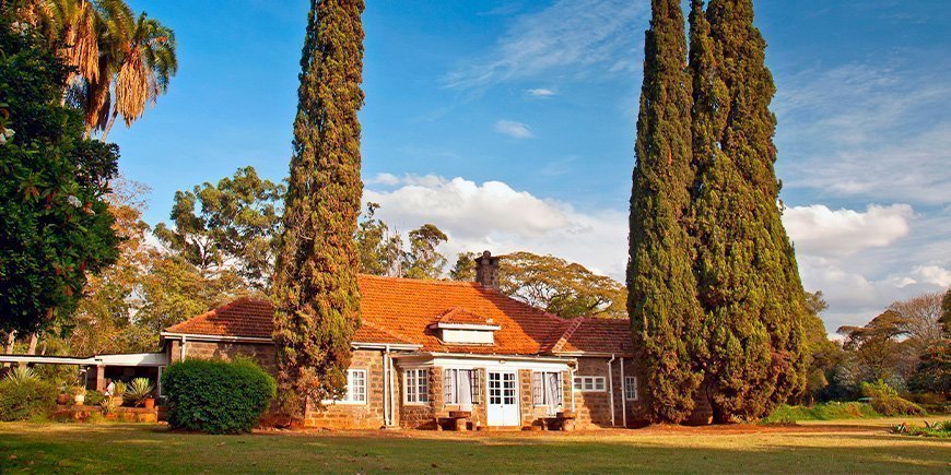 Uitzicht op het Karen Blixen Museum in Nairobi