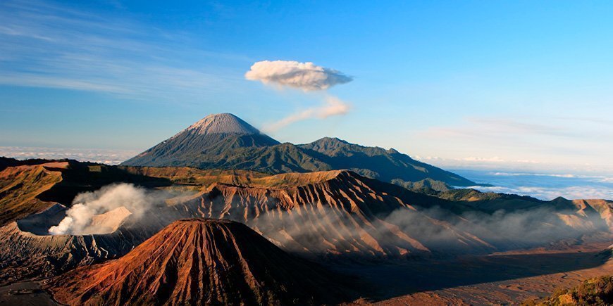 Vulkanen in Bromo Nationaal Park in Java, Indonesië