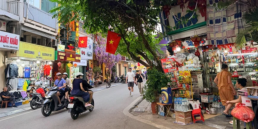 Sfeervolle straat in Hanoi