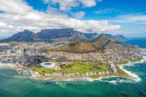 Overzicht over Kaapstad, Zuid-Afrika