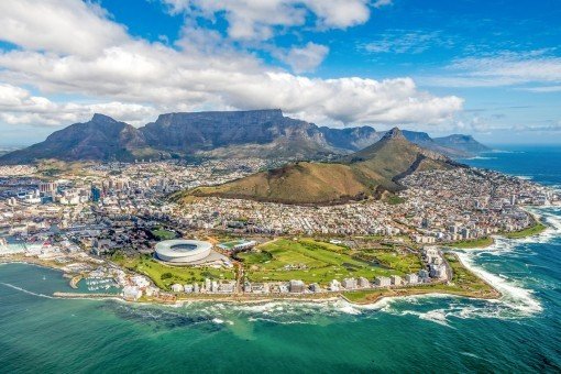 Overzicht over Kaapstad, Zuid-Afrika