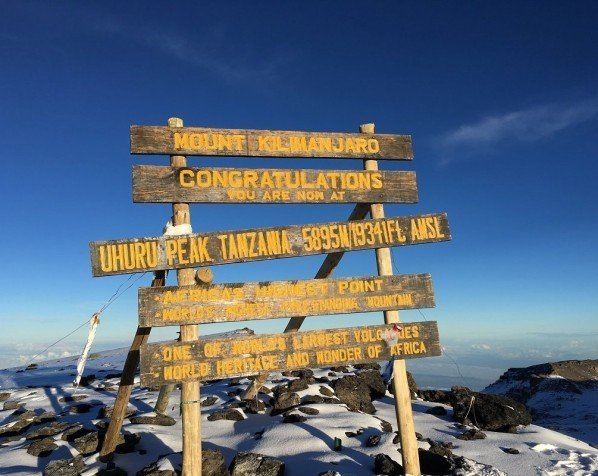 De top van de Kilimanjaro